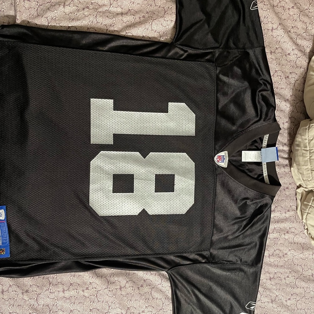 Reebok Randy Moss Raiders jersey, used in good condition.